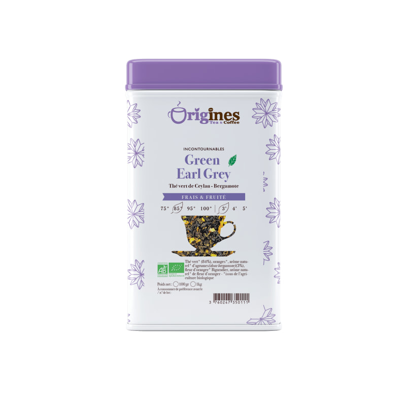 Green Earl Grey - Thé Vert Bio - Boîte Métal 100g