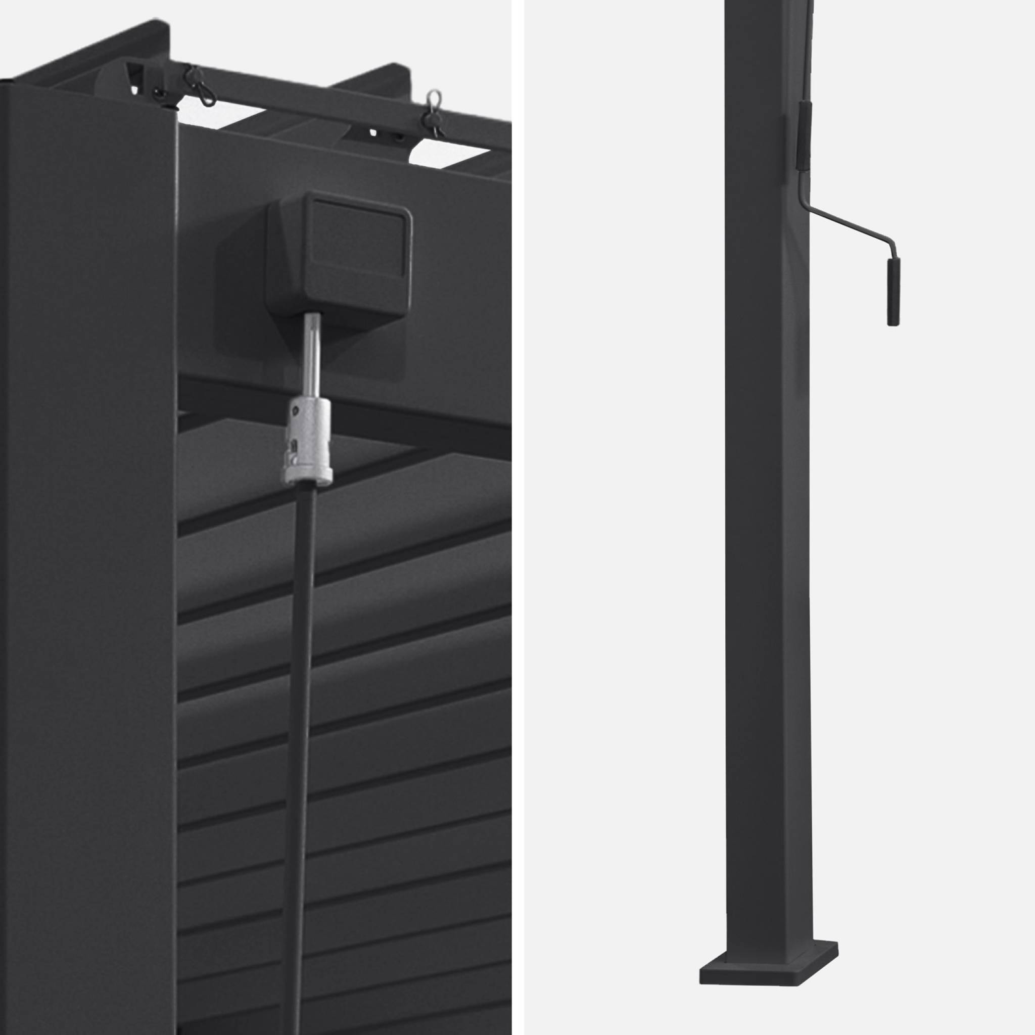 Pergola bioclimatique aluminium anthracite adossée lames orientables 4x3m Triomphe