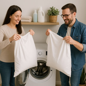 Taies d’oreiller et traversin 100% coton | Blanc | Douces, respirantes, naturelles