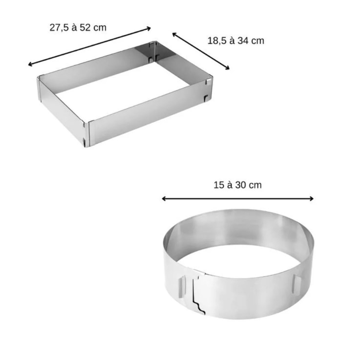 Cadre et cercle à pâtisserie réglable Zenker Smart Pastry