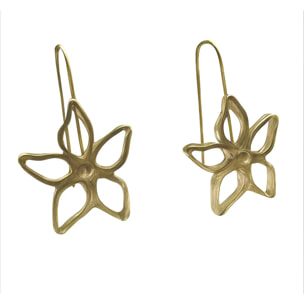 Pendiente gancho Irregular Blom en dorado chapado latón