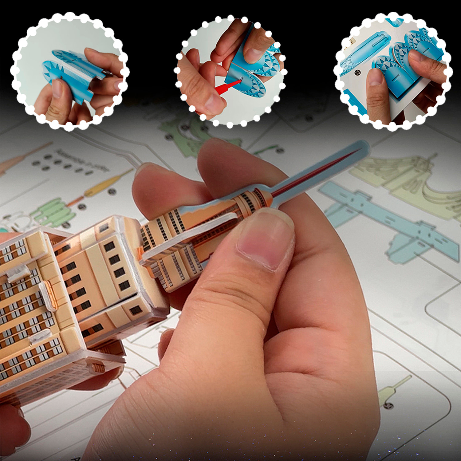 Puzzle 3D in cartone della città di Londra con luci LED. 106 pezzi.