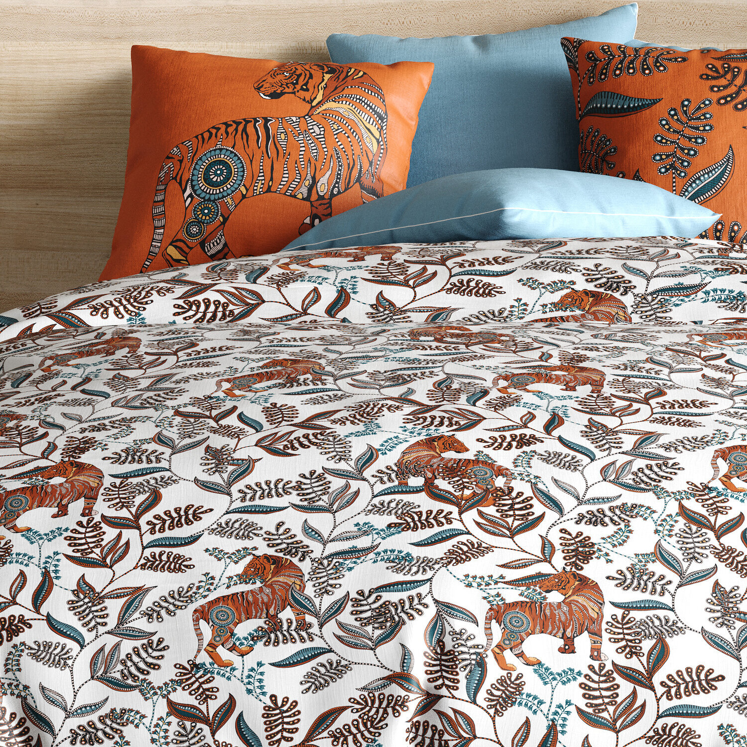 Parure de couette 3pcs 100% coton 57 fils/cm2-savane