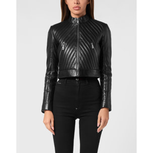 PHILIPP PLEIN Biker de cuero FLAME