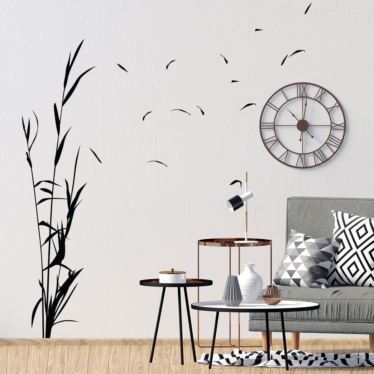 Stickers muraux | Sticker Mural Autocollant - NATURE HERBES HAUTES - adhésifs fond transparent