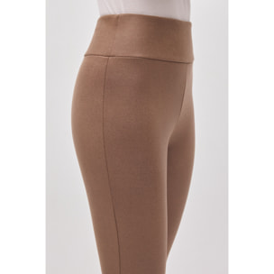 Leggings effetto metallizzato marrone