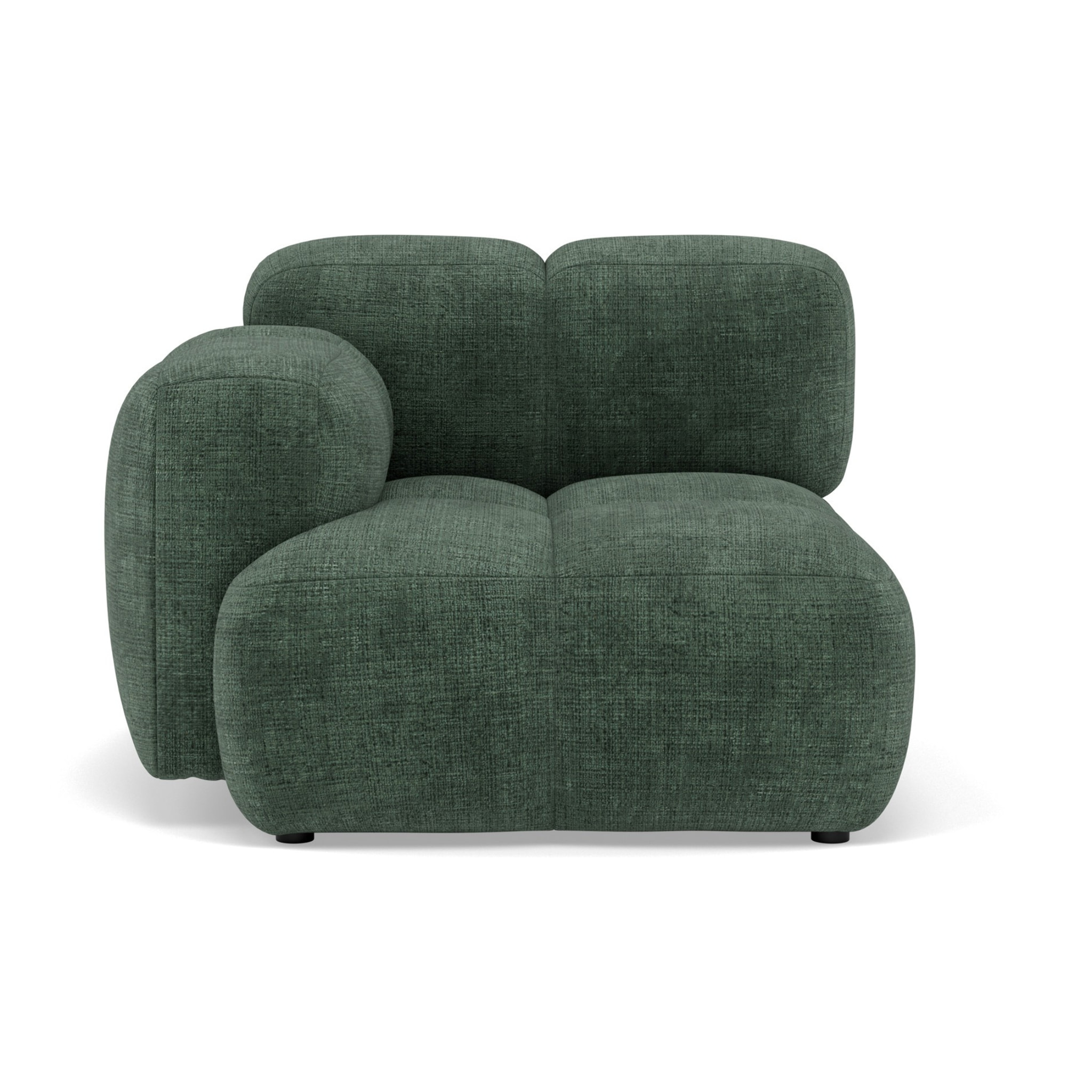 Grace - module d'assise gauche en velours texturé - Vert
