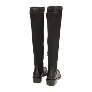 Stivali overknee neri, tacco 4 cm