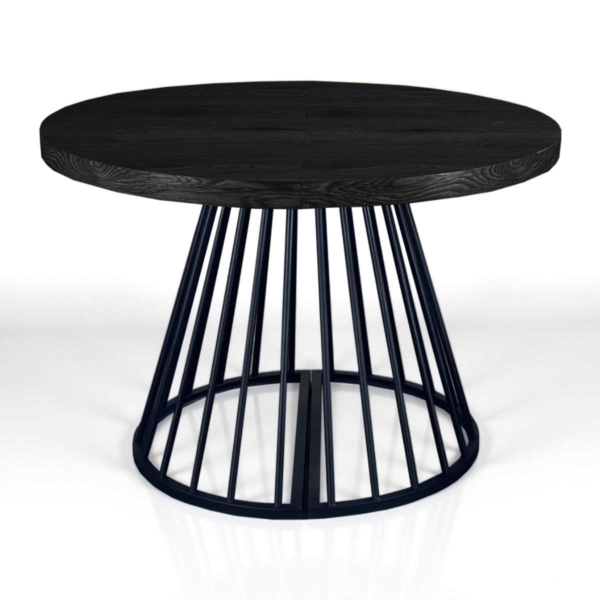 Table à manger ronde extensible Tomasucci FEAR, en MDF finition bois noir, 110 × 110 × 76,5 cm
