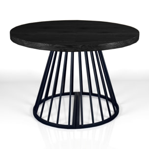 Table à manger ronde extensible Tomasucci FEAR, en MDF finition bois noir, 110 × 110 × 76,5 cm