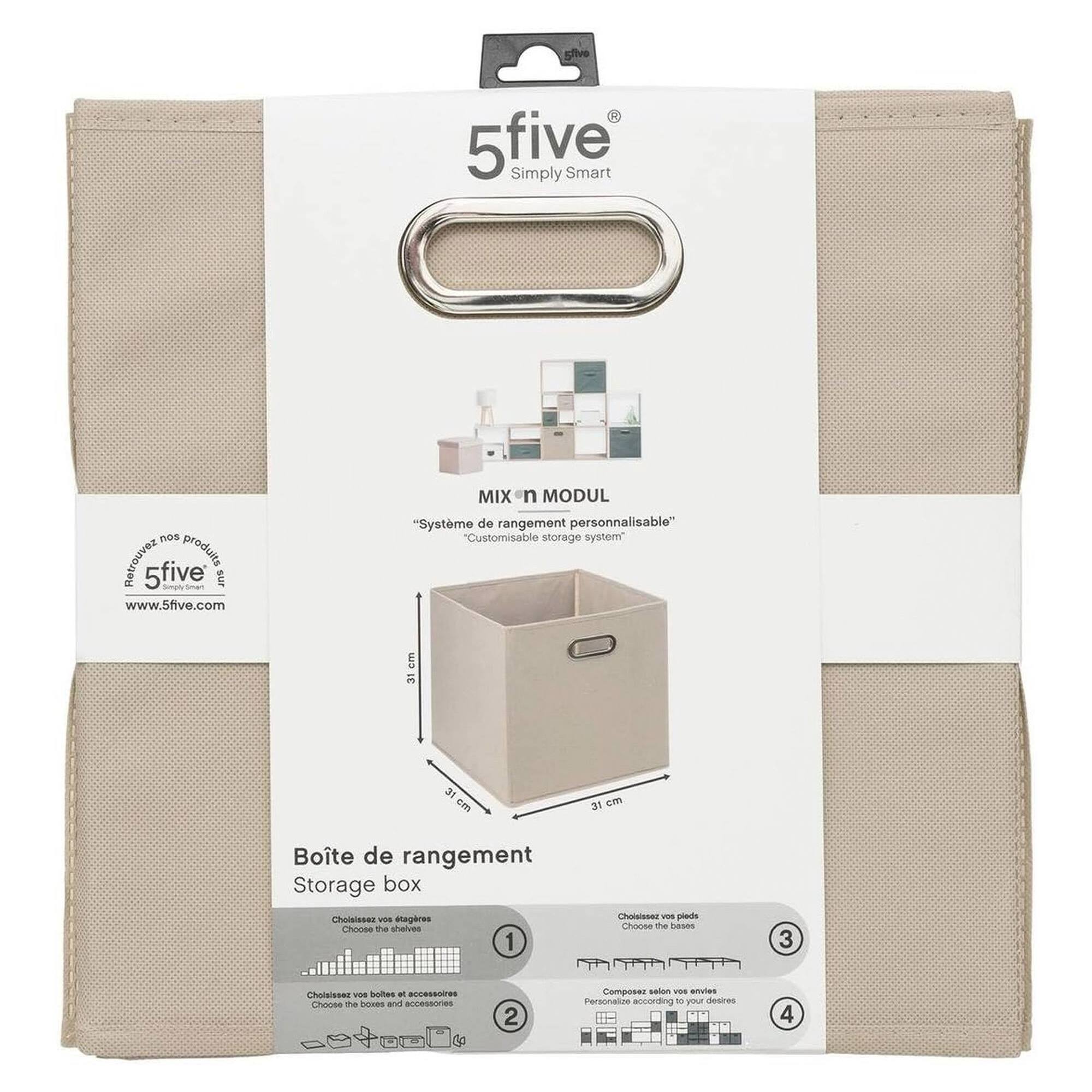 Caja de almacenamiento de 31 x 31 cm, lino