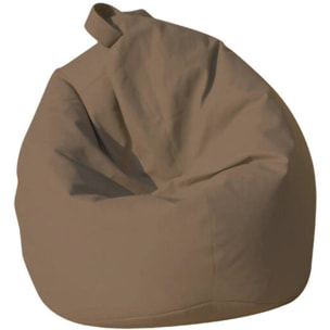 Pouf Azelia, Poltrona multiuso, Poltroncina sacco, Pouf poggiapiedi, Made in Italy, 70x70 h110 cm, Beige