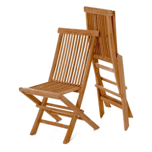 Table de jardin rectangle 10 places et 10 chaises en teck huilé NARRA