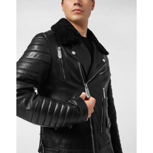 PHILIPP PLEIN Leather Biker