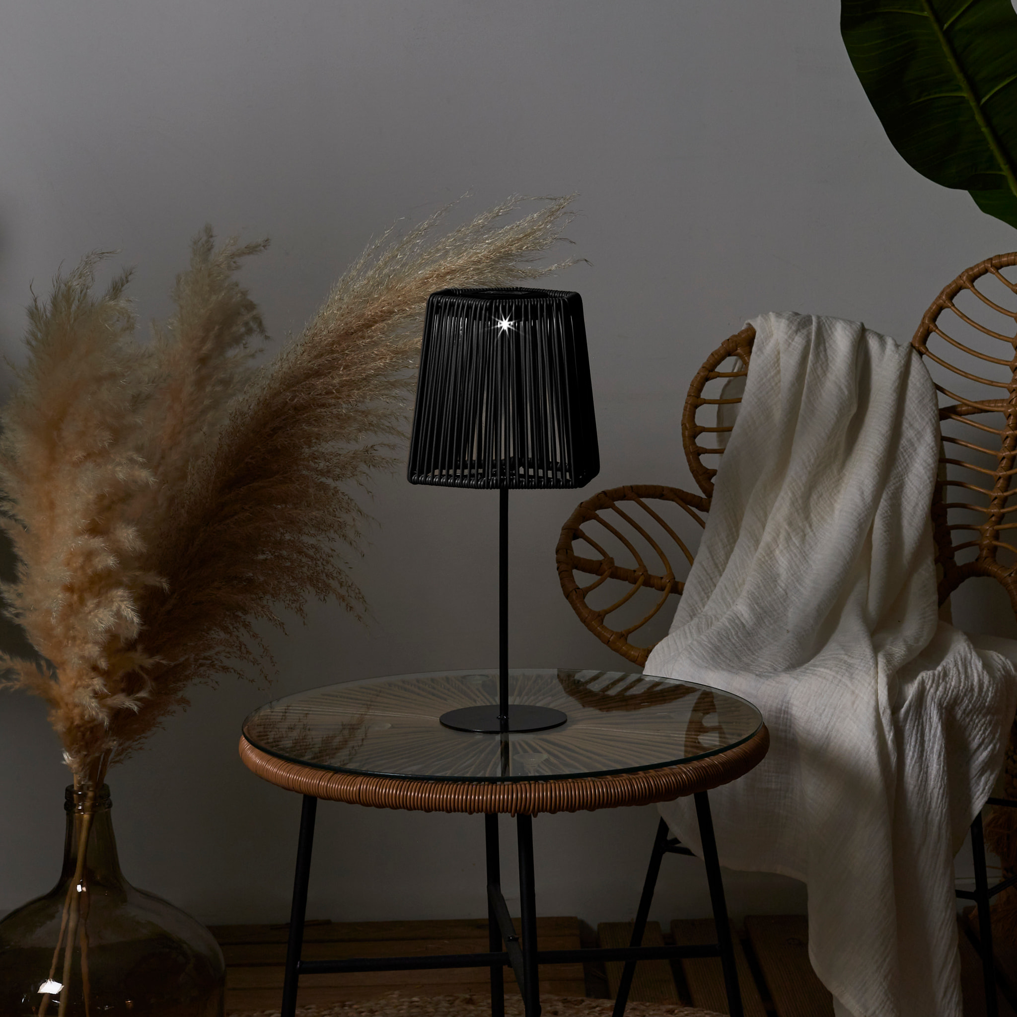 Lampe De Table Solaire Turquoise H40cm