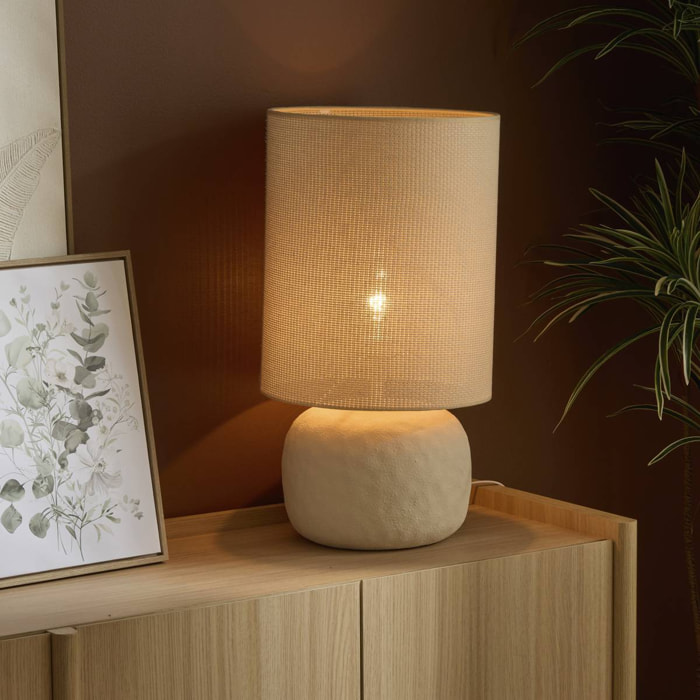 Lampe Obine cylindrique H.56cm beige