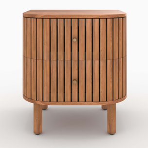Table de chevet  en bois d'acacia 2 tiroirs - Paola