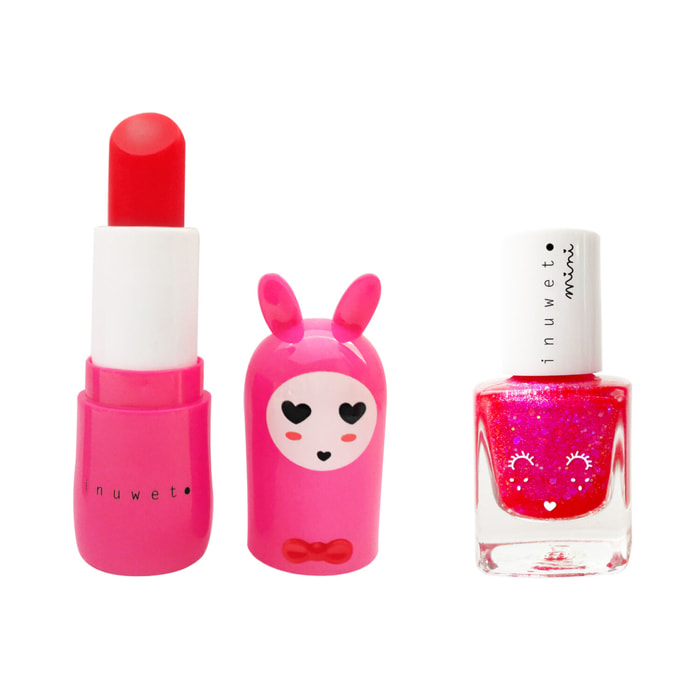 Duo Mini Fushia - Coffret Baume à Lèvres + Mini Vernis à ongles