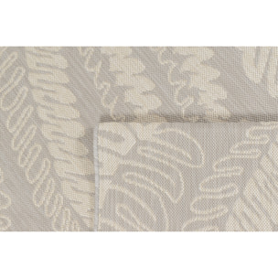 Samba - tapis intérieur extérieur motif feuilles, gris