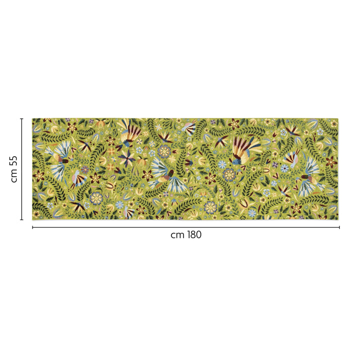 Tappeto in poliestere Excelsa Mexican Flowers 55x180 cm multicolore