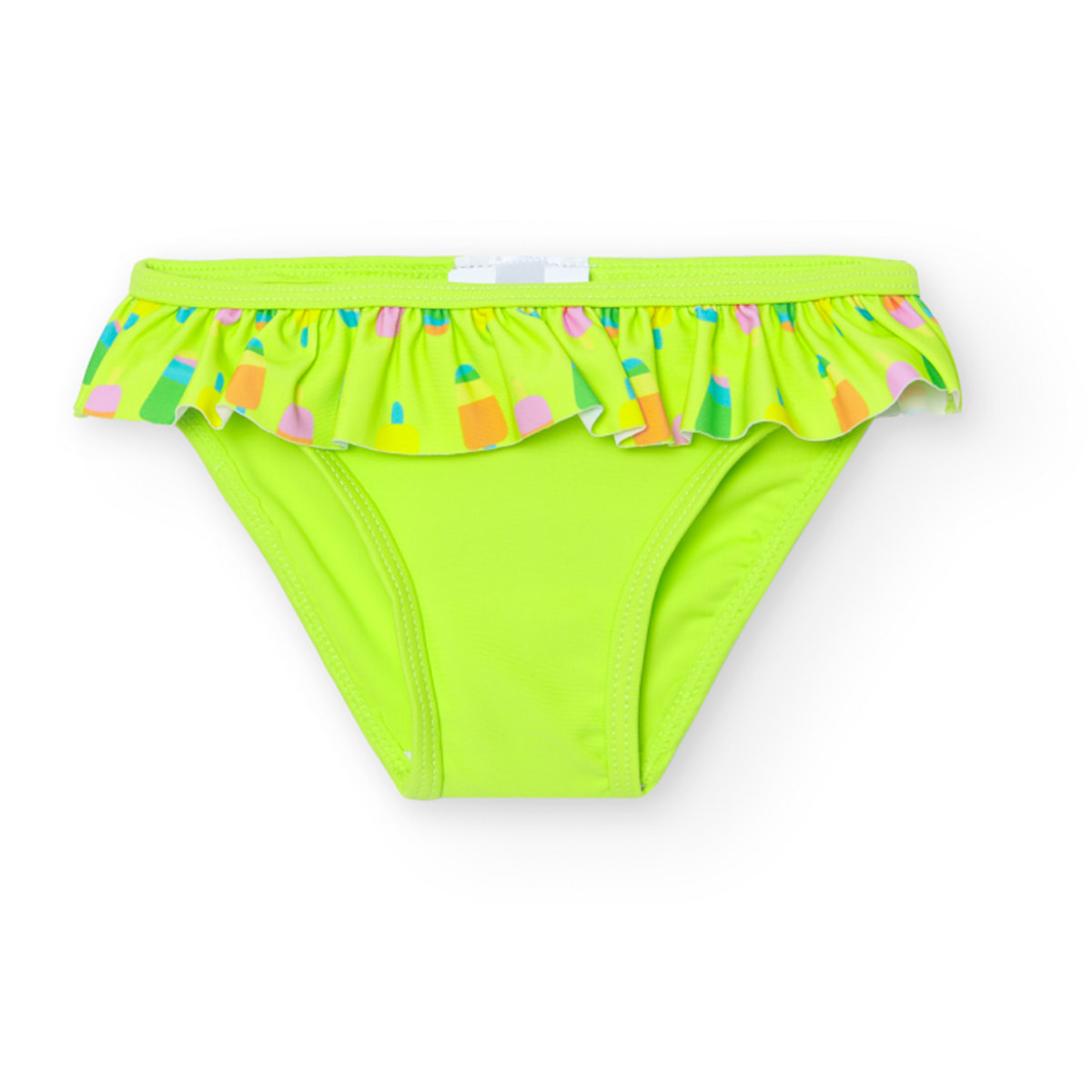 Braguita con volante para niña estampada de color verde