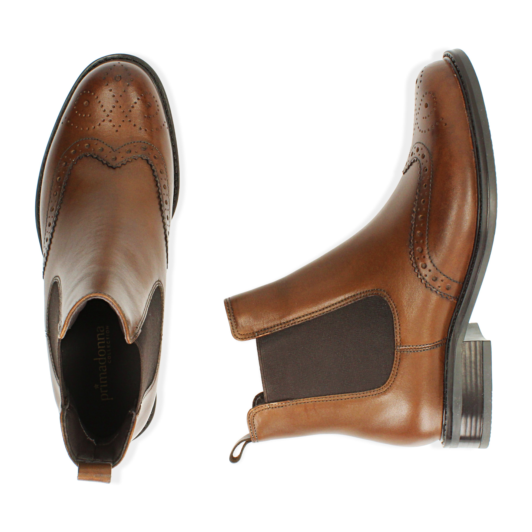 Botas Chelsea de piel coñac