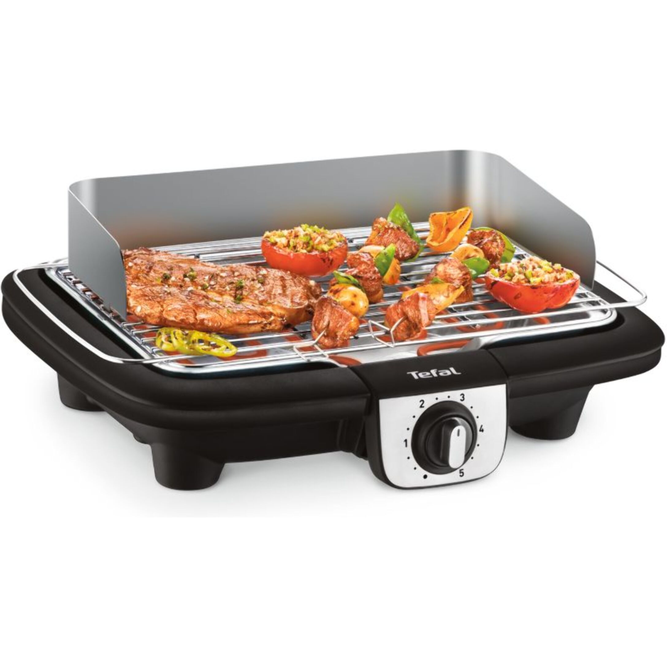 Barbecue électrique TEFAL BG90A810 Easygrill inox à poser, 37x23.5 cm