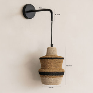 Applique en jonc de mer naturel et ocre ANTIGUA