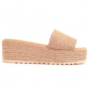 Sandalias de Cuña - Beige - Altura: 6 cm