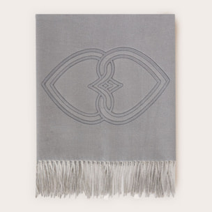 Motivi - Bufanda con bordado y flecos - Gris