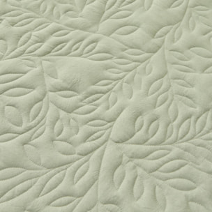 Colcha acolchada con motivos vegetales Rito color verde Poliéster