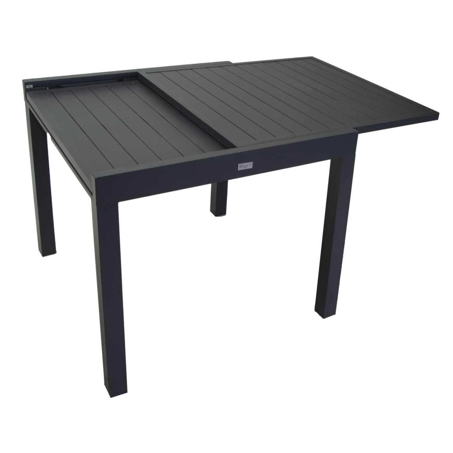 Tavolo allungabile Sullivan Vacchetti in alluminio antracite cm90/180x90h73