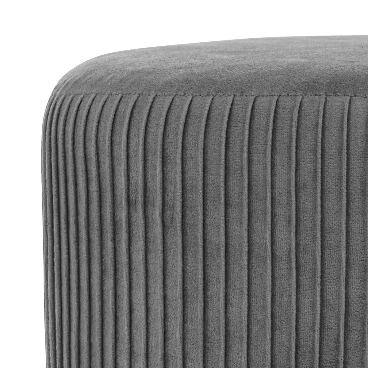 Tabouret "Solaro" velours plissé gris