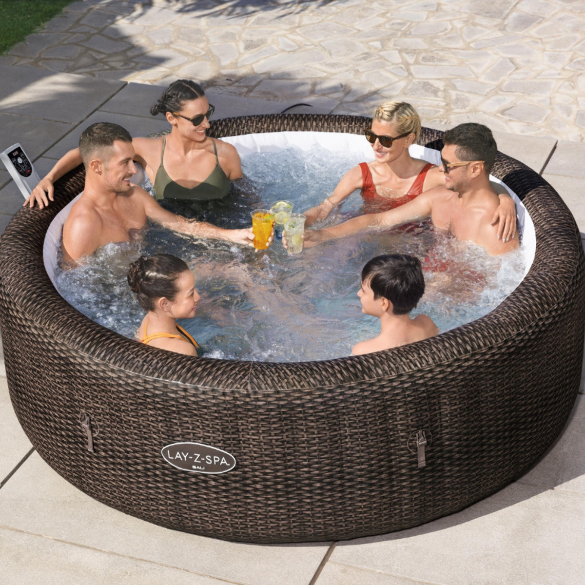 Bestway Spa gonflable rond Lay-Z-Spa Bali Smart AirJet EnergySense avec WiFi 5-7 personnes