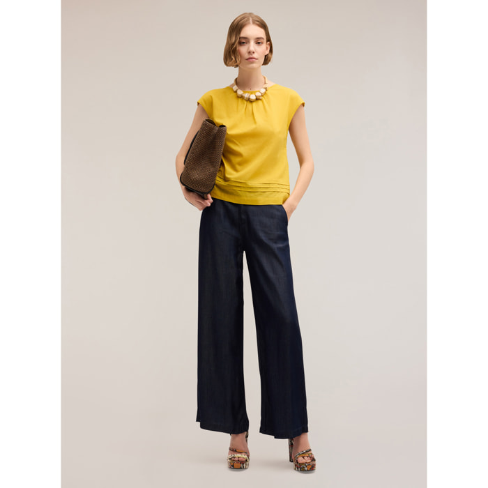 Motivi - Pantalones palazzo de TENCEL™ - Azul