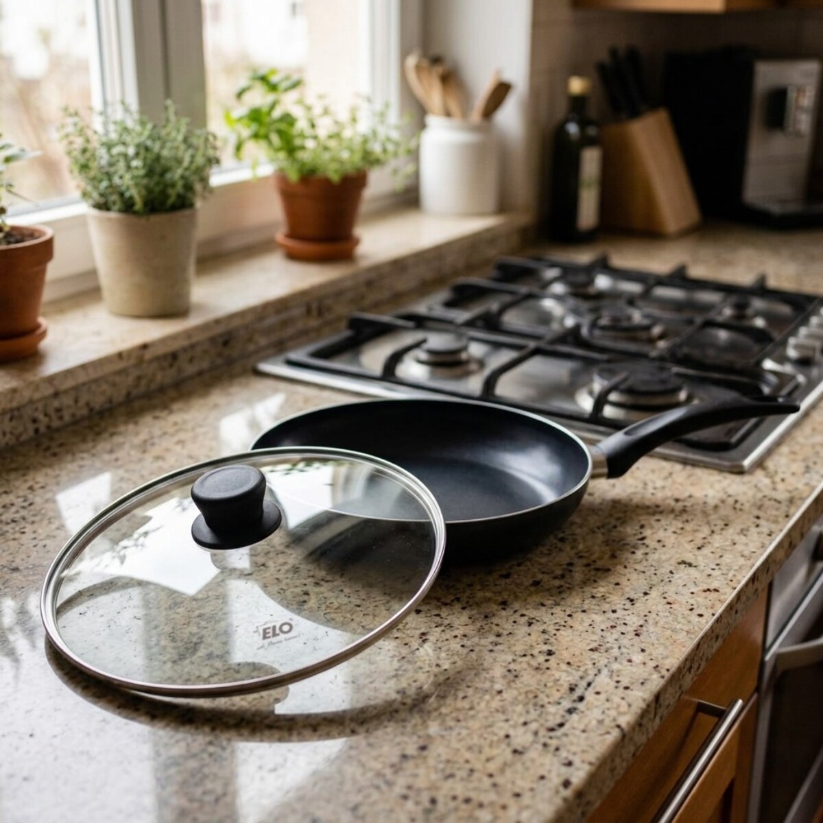Set Poêle avec revêtement céramique sans PFAS et couvercle Elo Prima Cucina