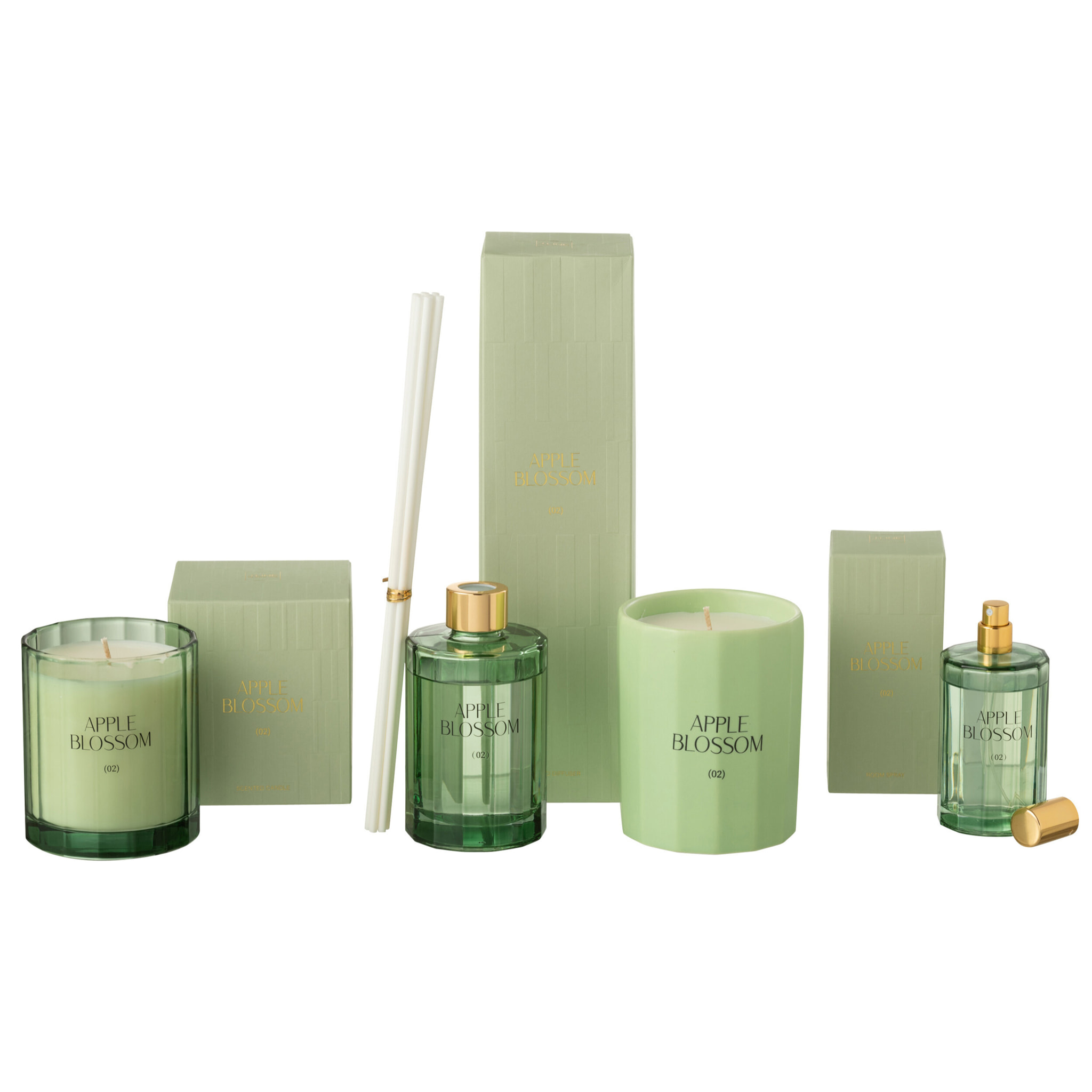 J-Line Bâtonnets parfumés Apple Blossom - verre - vert