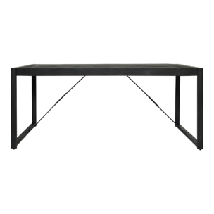 Table à manger noire en bois 200 cm MILORA