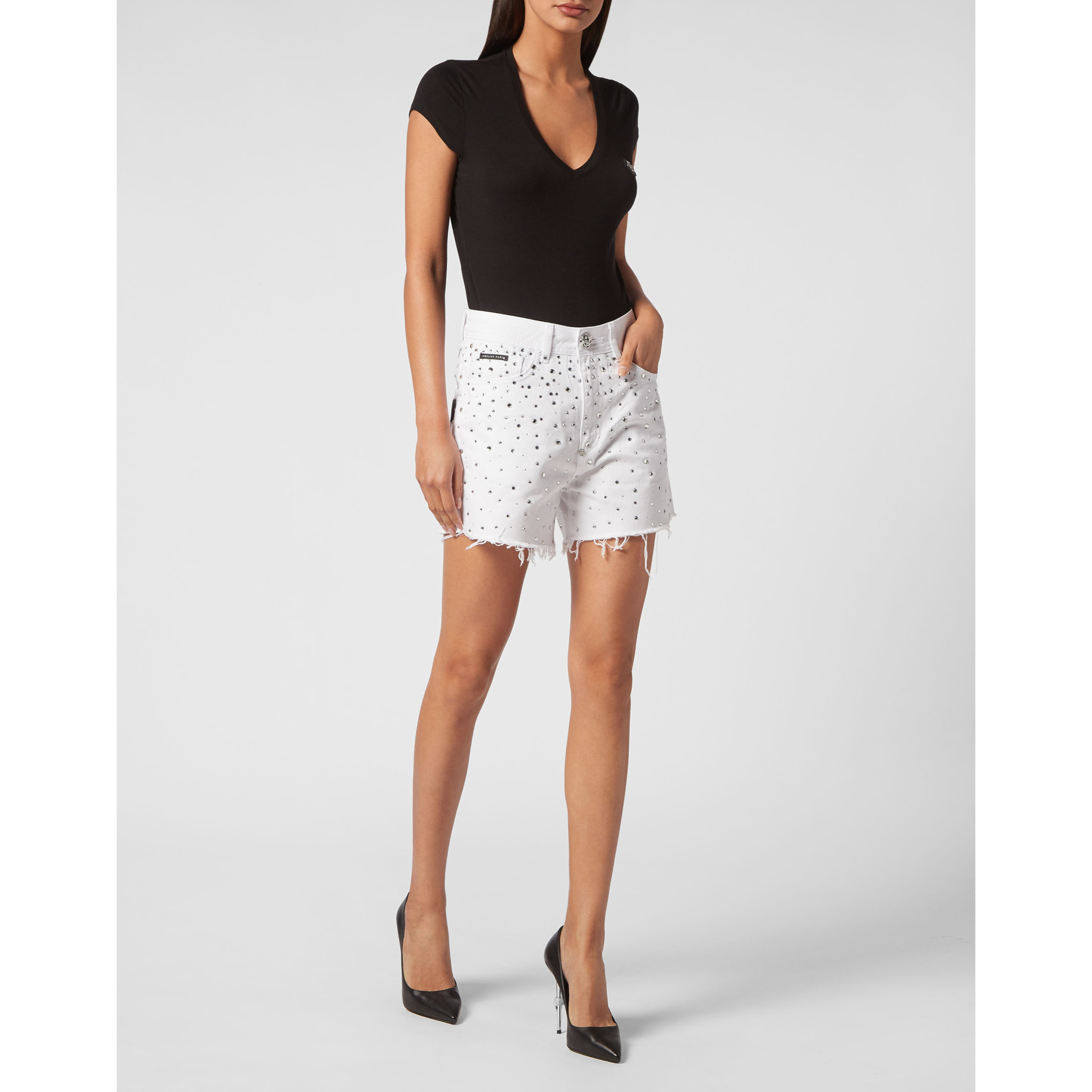 PHILIPP PLEIN Denim Shorts