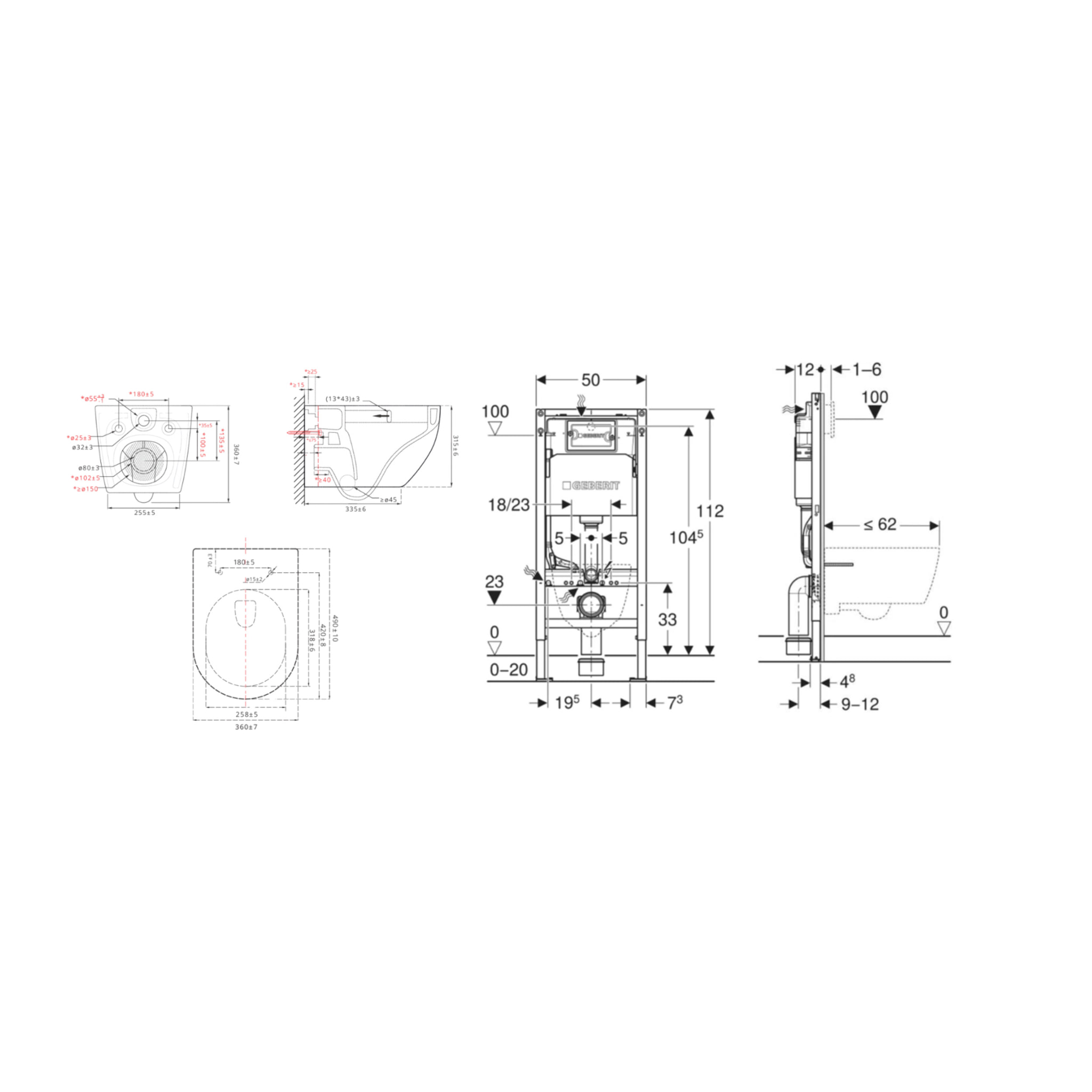 Pack WC Bâti support Geberit + WC Swiss Aqua Technologies Vortex sans bride + abattant SoftClose + plaque (VORTEXGEB3)