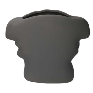 Portavaso Vacchetti in ceramica busto grigio cm27x13,5h23