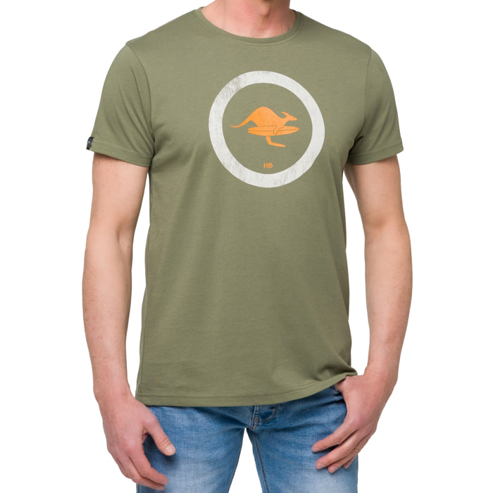 T-shirt in cotone 150 gr Hot Buttered Kailua Colore Verde militare.
