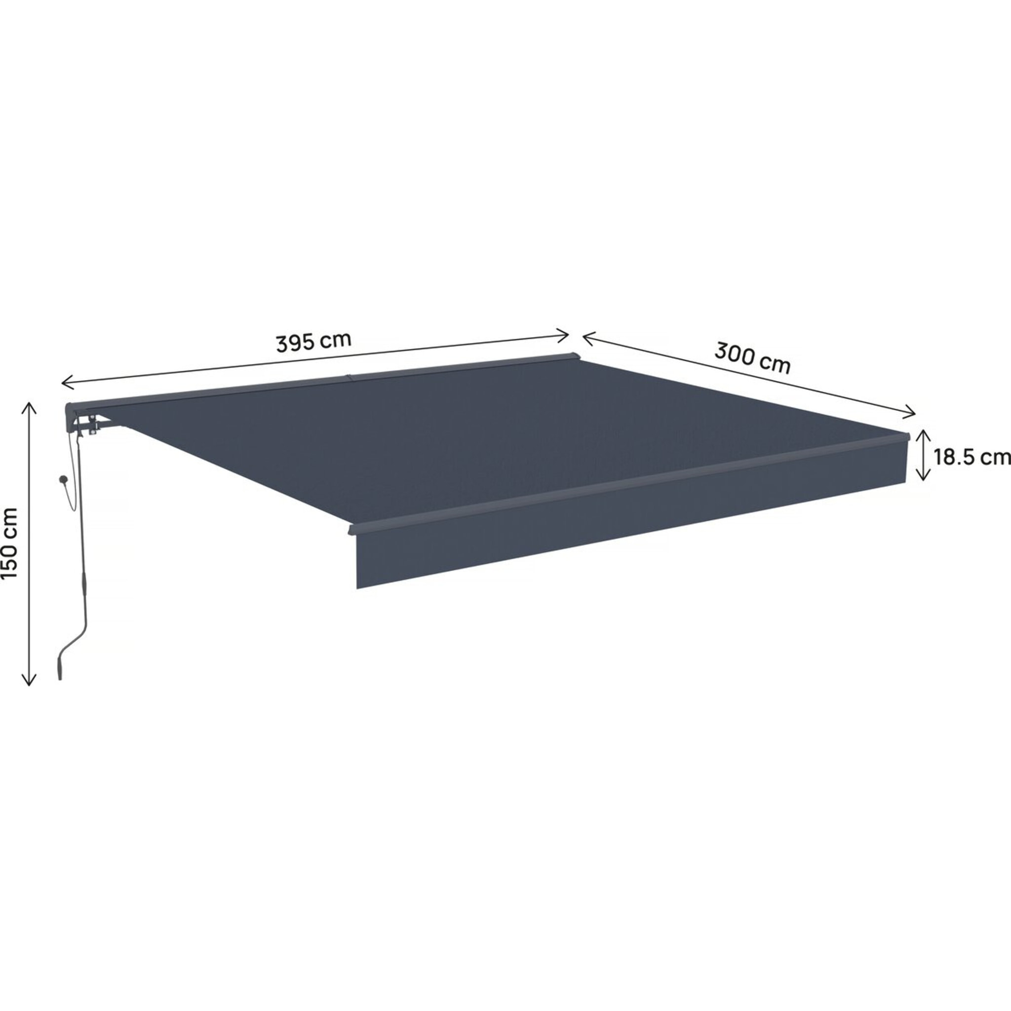 Auvent store banne rétractable motorisé en aluminium 4 x 3 m "Ombra 4" - Gris anthracite