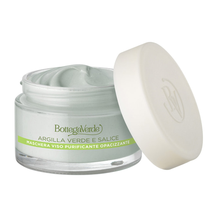 Argille di bellezza - Mascarilla facial purificadora opacificante (50 ml) - Arcilla verde de Sicilia y extracto de Sauce - pieles grasas o con impurezas