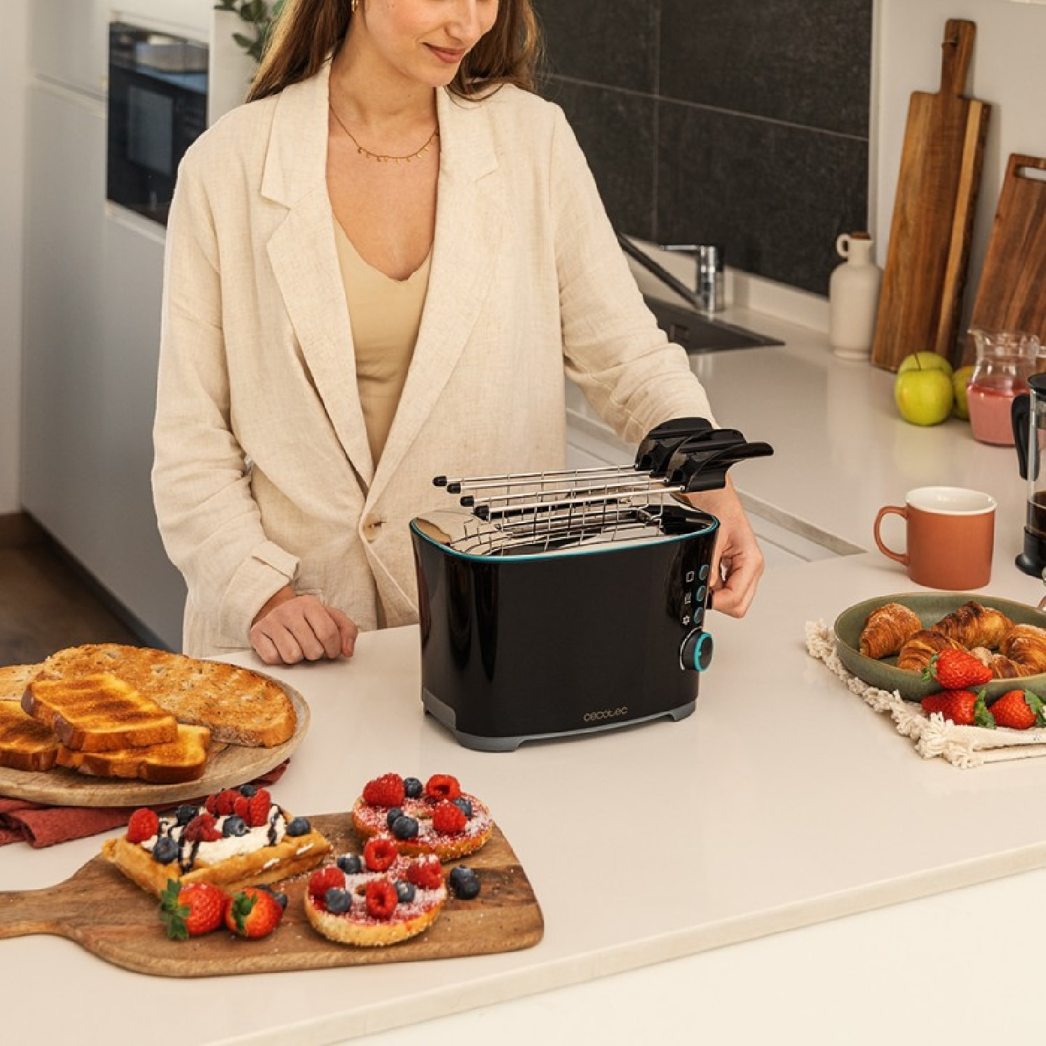 Cecotec Grille-pain vertical Toast&Taste Double B