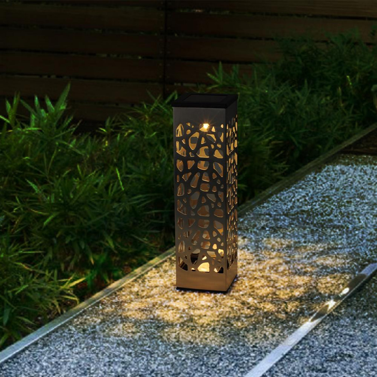 3 Balises solaires à piquer ORGANIC INOX H31cm