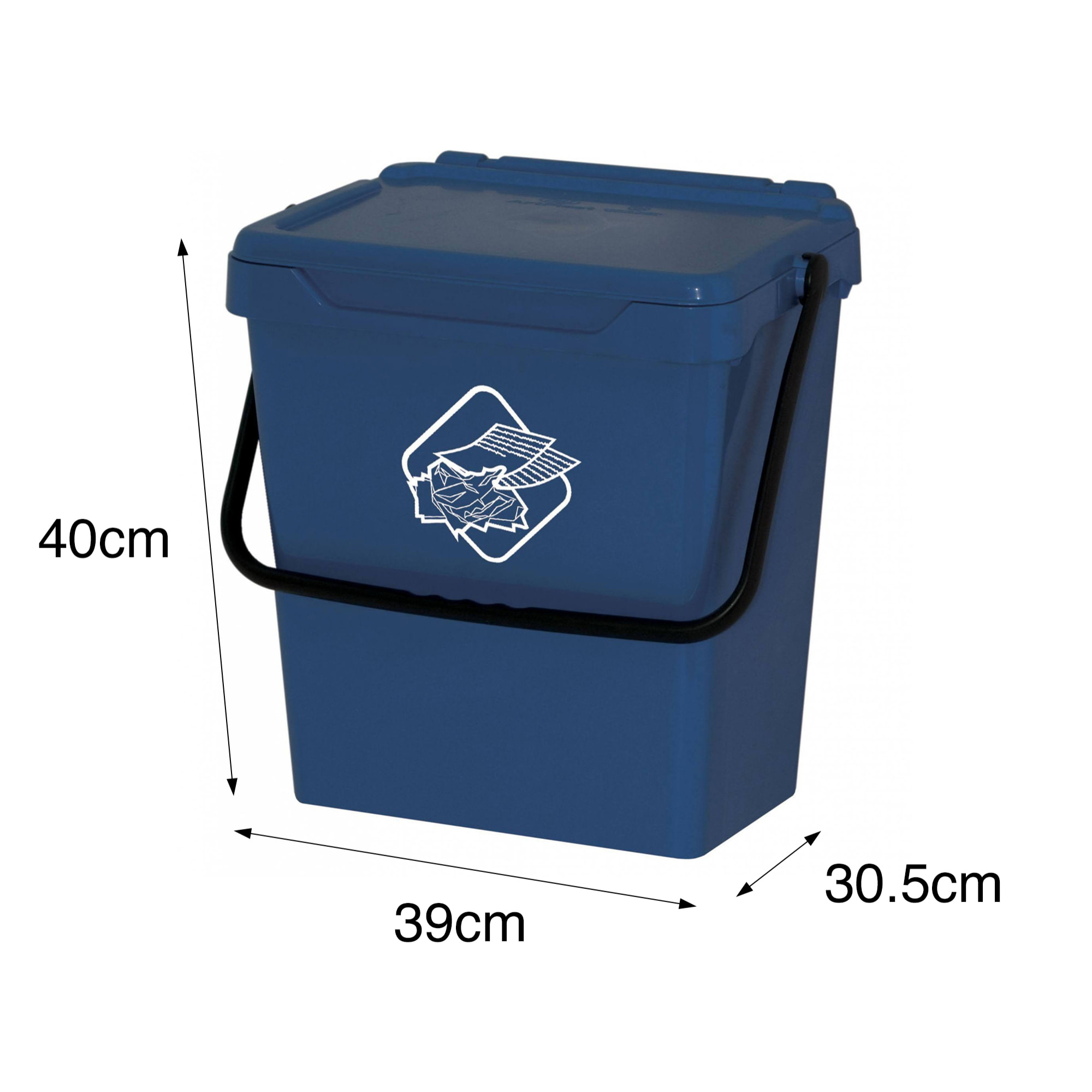 Pattumiera Fosca, Cestino portarifiuti, Bidone per raccolta differenziata, Cestino spazzatura, 100% Made in Italy, 40x31h39 cm, Blu
