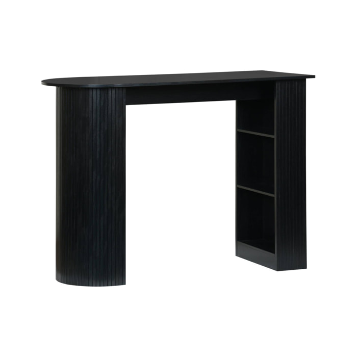 Table bar. table haute de cuisine table d'appoint décor bois avec rangements. 3 étagères. 120 x 55 x 100 cm