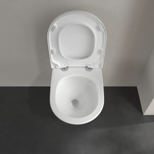 Pack WC Suspendu sans bride VILLEROY & BOCH Subway 3.0 avec abattant frein de chute + Bâti support GROHE + plaque chromée