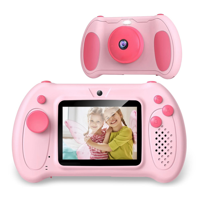 Fotocamera e videocamera per bambini con giochi integrati. Doppia fotocamera, 48mpx e video Full HD. Schermo da 2,4 pollici.